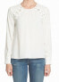 1.State Women's Lace Up Shoulder Blouse Ivory Size S - фото #1