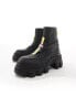 ASOS DESIGN chunky boot in black with motocross detailing