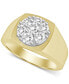 ფოტო #1 პროდუქტის Men's Diamond Cluster Polished Ring (1 ct. t.w.) in 14k Gold