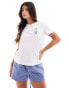 Фото #4 товара ONLY boxy t-shirt with love embroidery in white