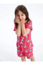 LCW baby Gömlek Yaka 101 Dalmaçyalı Baskılı Kız Bebek Şortlu Pijama Takımı