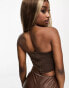 Фото #4 товара ASOS DESIGN sleeveless corset top in chocolate