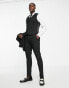 ASOS DESIGN skinny suit waistcoat in black