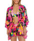 Фото #1 товара Women's Solar Floral Kimono Tunic Coverup, Created for Macy's