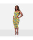 Фото #1 товара Plus Size Isla Tropical Print Bodycon Midi Dress
