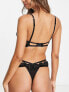 Фото #2 товара ASOS DESIGN Kaye lace and spot strappy soft bra in black