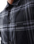 Calvin Klein twill graphic check overshirt in black