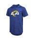 Men's Threads Odell Beckham Jr. Royal Los Angeles Rams Player Name & Number Tri-Blend Hoodie T-shirt