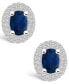 ფოტო #5 პროდუქტის Sapphire (1-1/5 Ct. t.w.) and Diamond (3/8 Ct. t.w.) Halo Stud Earrings