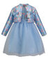 ფოტო #1 პროდუქტის Toddler & Little Girls Fit-and-Flare Dress and Floral Satin Crop Jacket Set