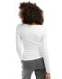 Фото #8 товара Stradivarius ruched slash neck top in white