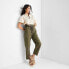 Фото #2 товара Women's High-Waisted Eyelet Pants - Future Collective with Jenny K. Lopez Olive