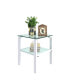 Фото #2 товара Glass Two Layer Tea Table, Small Round Table, Bedroom Corner Table, Living Room Side Table