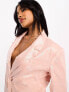 Kaiia oversized sequin blazer dress in baby pink