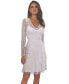 ფოტო #1 პროდუქტის Women's Eliza Beaded A-line Bell Sleeve Bridal Short Dress