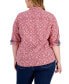 Plus Size Cotton Printed Utility Shirt