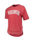 Фото #2 товара Women's Heathered Red Distressed Wisconsin Badgers Arch Poncho T-shirt