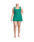 Фото #1 товара Plus Size Texture Square Neck Mini Swim Dress