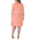 Фото #2 товара Plus Size Scoop Neck Knee Length Pocket Dress