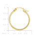 ფოტო #4 პროდუქტის Wide Width Diagonal Textured Small Hoop Earrings in 10k Gold, 1"