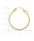 Wide Width Diagonal Textured Small Hoop Earrings in 10k Gold, 1"