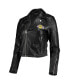 ფოტო #3 პროდუქტის Women's Black Los Angeles Lakers Moto Full-Zip Jacket