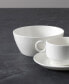 White Embossed Cereal Bowls, Set of 4