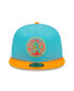Фото #2 товара Men's Blue, Orange Oakland Athletics Vice Highlighter 59Fifty Fitted Hat