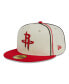 Фото #1 товара Men's Cream, Red Houston Rockets Piping 2-Tone 59FIFTY Fitted Hat