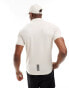 Armani EA7 logo jersey polo in beige