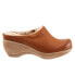 Фото #1 товара Softwalk Madison Plush S2268-223 Womens Brown Leather Clog Sandals Shoes 10