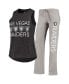 ფოტო #4 პროდუქტის Women's Black, Gray Las Vegas Raiders Plus Size Meter Tank Top and Pants Sleep Set