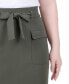 Petite Slim Belted Scuba Crepe Skirt