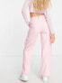 Daisy Street wide leg low rise Y2K cargo trousers in baby pink
