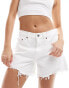 Фото #1 товара Abercrombie & Fitch baggy fit low rise denim shorts in white