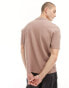 ASOS DESIGN waffle baseball t-shirt in brown