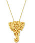 ფოტო #5 პროდუქტის Diamond (1-5/8 ct. t.w.) & Passion Ruby Accent Elephant Adjustable 20" Pendant Necklace in 14k Gold