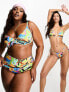 Фото #1 товара ASOS DESIGN Curve step front underwired bikini top in abstract print