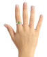 ფოტო #2 პროდუქტის Peridot (1-1/3 ct. t.w.) and Diamond (1/5 ct. t.w.) Halo Ring in Sterling Silver