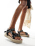 Фото #1 товара Arizona Loves Trekky raffia bandana print sandals in black