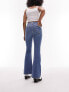 Topshop Petite Jamie flare jeans in mid blue