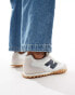 New Balance RC30 trainers with gum sole in white and navy