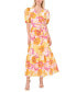 Фото #1 товара Women's Puff-Sleeve Floral Maxi Dress