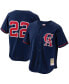 Фото #1 товара Men's Bo Jackson Navy California Angels Cooperstown Collection Mesh Batting Practice Button-Up Jersey