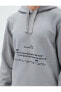 Arkası Baskılı Sweatshirt Kapşonlu Sloganlı Uzun Kollu