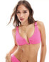 Фото #1 товара The Frolic reef bikini top in pink crinkle