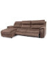 Фото #1 товара Hutchenson 3-Pc. Fabric Chaise Sectional with 2 Power Recliners and Power Headrests