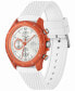 ფოტო #2 პროდუქტის Men's Neoheritage Chronograph White Silicone Strap Watch 42mm