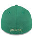 Фото #3 товара Men's White, Green Milwaukee Brewers 2024 St. Patrick's Day 39THIRTY Flex Fit Hat
