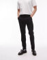 Topman stretch slim textured suit trousers in black